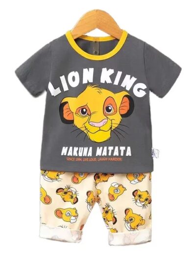 Summer Boys Girls Clothes Set T-shirt+pants 2pcs Children's Clothing Fashion pink Baby OutSet Newborn Baby Suit