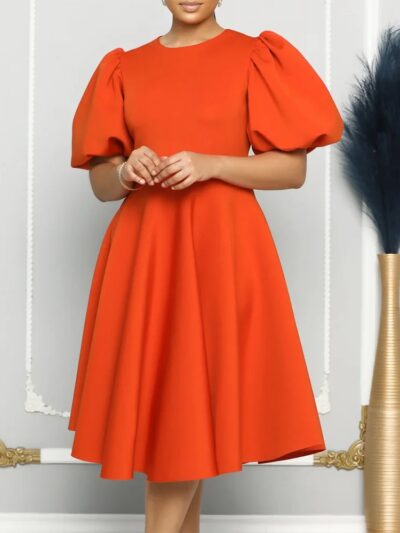 Elegant Party Dresses for Woman, Luxury Round Neck Short Sleeve Ladies dress