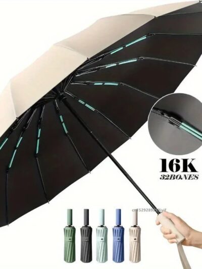 16K Double Bones Large Umbrella for Men & Women, Windproof Umbrellas Automatic Folding Strong Luxury Sun & Rain Umbrella UV Business